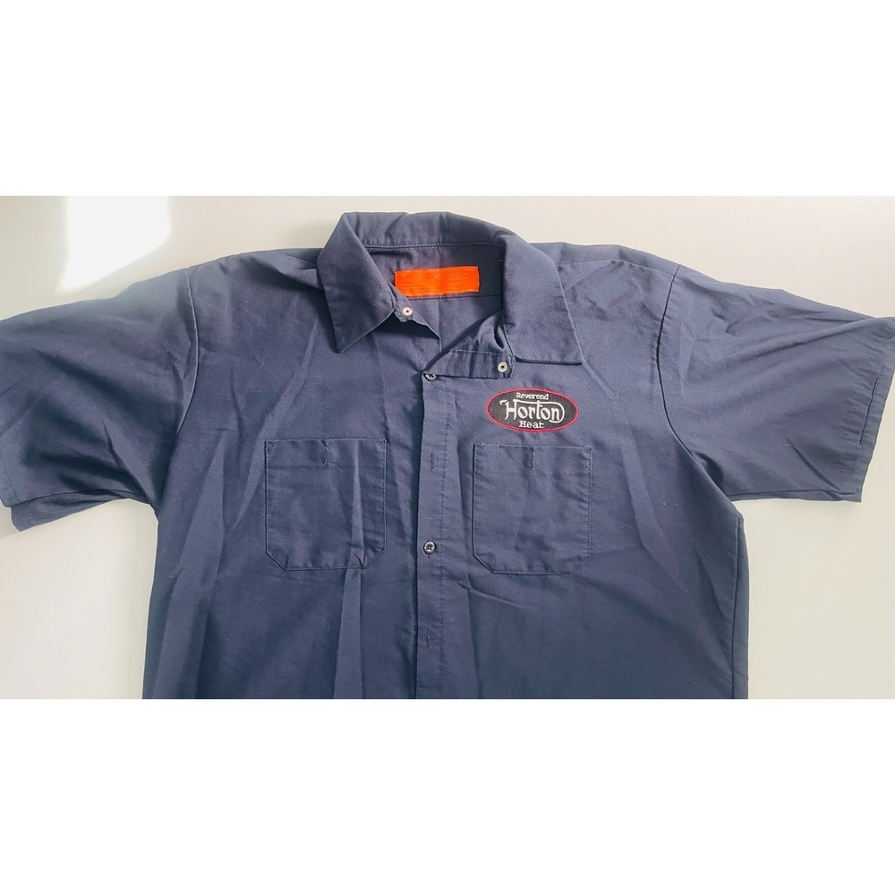 Reverand Horton Heat Genuine Horton Factory Parts Red Cap Blue Shirt XL-SS